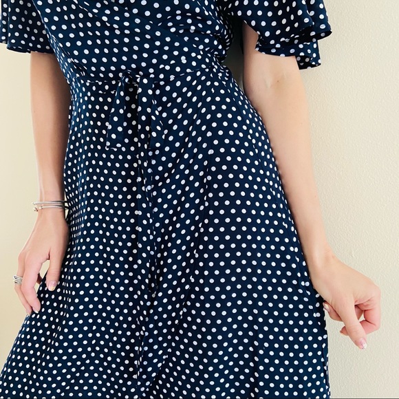 New Skye Grace Polka Dot Side Tie Wrap Cover Up Dress - Picture 7 of 14